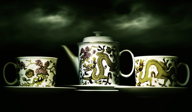 kinesisk, vase, keramik, hvid, sjældne, antik, te