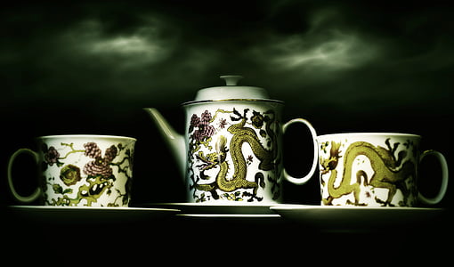 Cinese, vaso, ceramiche, bianco, rari, oggetto d'antiquariato, tè