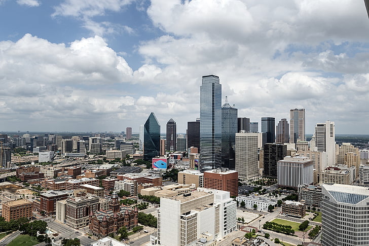 Dallas, skyline, sentrum, bybildet, Urban, skyskrapere, tårnet