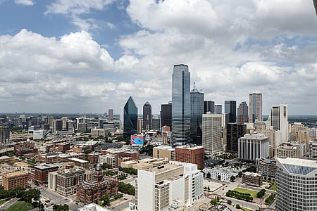 Dallas, Panorama, Centrum města, Panoráma města, městský, mrakodrapy, věž