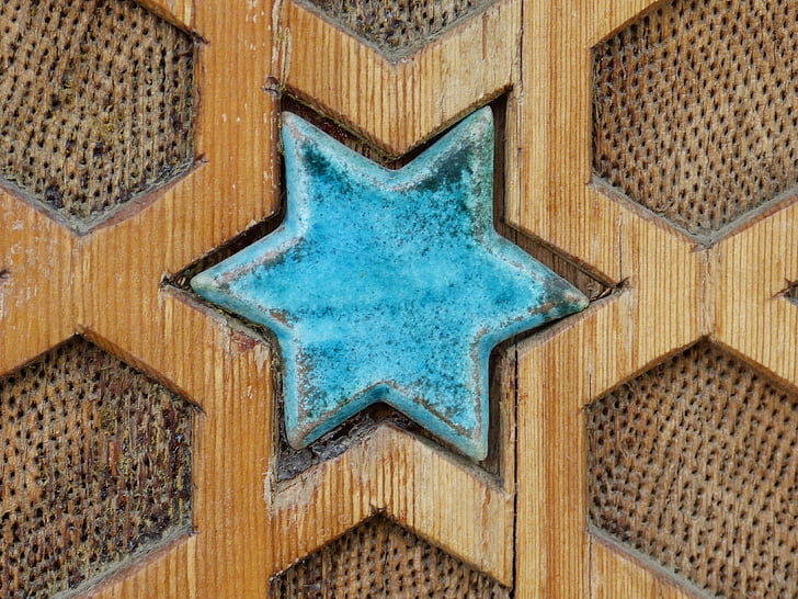star, turquoise, ceramic, beautiful, inlay, architecture, pattern