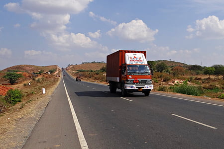 caminhão, rua, autoestrada, estrada, Índia, carro, automóvel