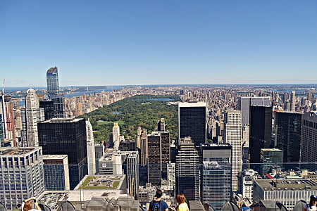 New york, bangunan, udara, biru, Taman, Amerika, Kota New york