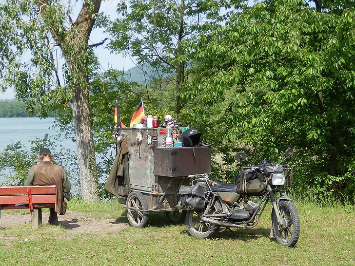 motorcykel, Oldtimer, släpvagnar, bestämmelser, beståndet, Break, vilar på sjön