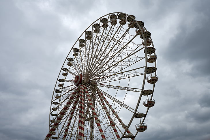 manege, ferris wheel, height, attraction, wheel, fair, amusement park