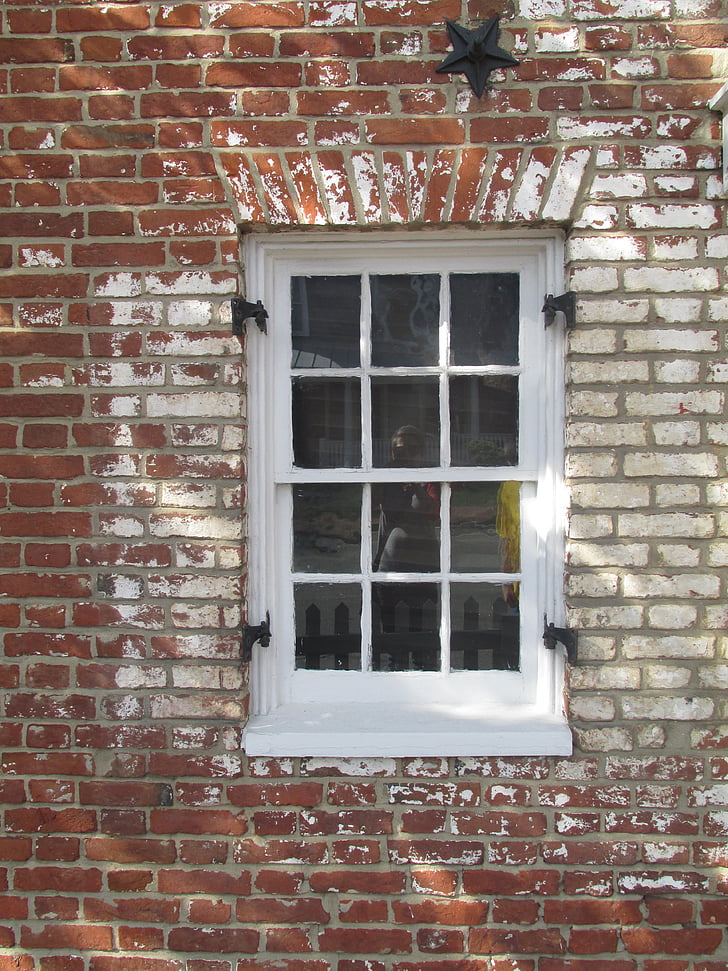 jendela, batu bata, rumah