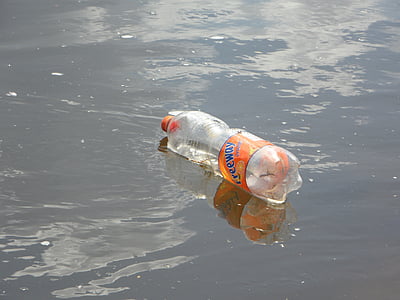 föroreningar, sopor, kastas bort, avfall, bortskaffas, miljö, flaska