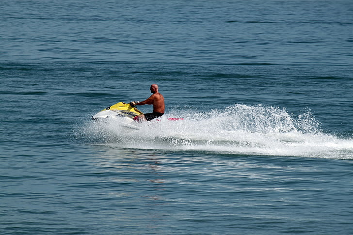 jet ski, sea, water sports, man, fun, ocean, water