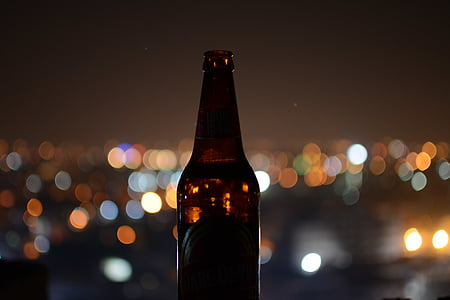 alkohol, sör, ital, blur, üveg, ünnepe, város