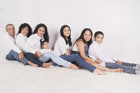 foto keluarga, kebahagiaan, orang tua, douthers, anak, trencito