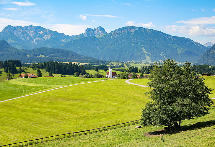 Allgäu, Eisenberg, Ostallgäu, Bavorsko, hory, pohoří, bavorské Alpy