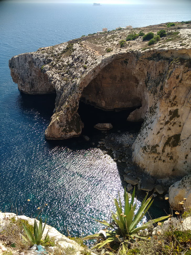 Malta, zurriq, Filfla, Island, Blå lagunen, havet, Medelhavet