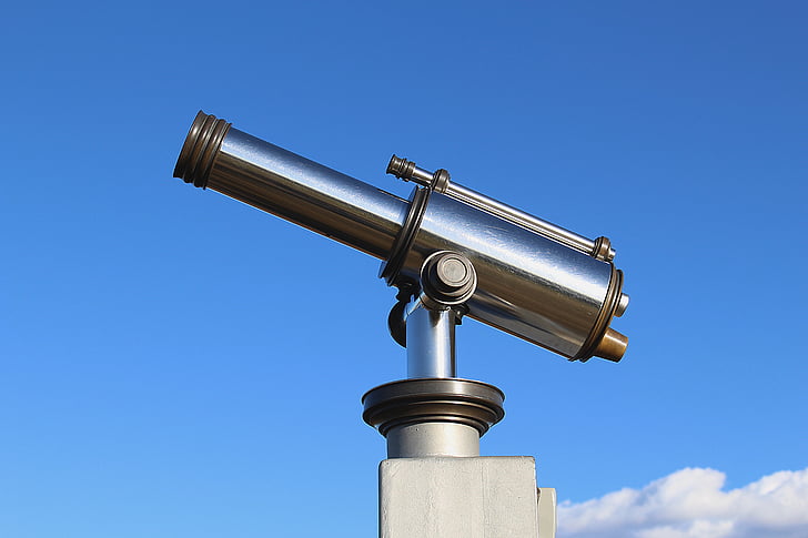 telescope, viewpoint, coins telescope