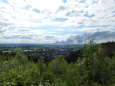 Značka, údolí Rýna, Ludwigshafen, oblak kouře, Příroda, strom