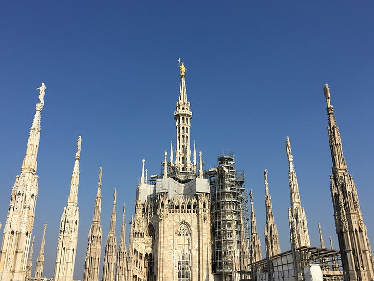 cerkev, nebo, Italija, arhitektura, znan kraj, katedrala, gotskem slogu