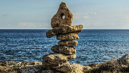 Κύπρος, Κάβο Γκρέκο, εθνικό πάρκο, σύμβολο διαδρομή, πέτρες, μονοπάτι, Πεζοπορία