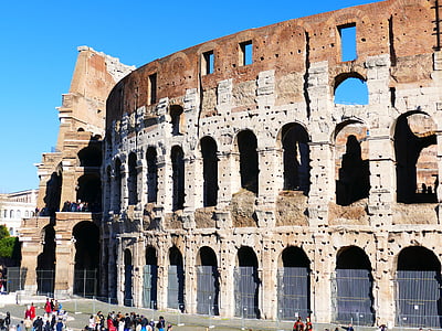 Colosseum, Roma, amfiteater, landemerke, bygge, gamle, antikken