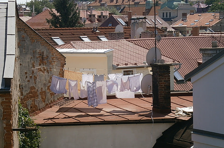 roof, clothes, old house, the fringes, sheet, house with a roof, washed