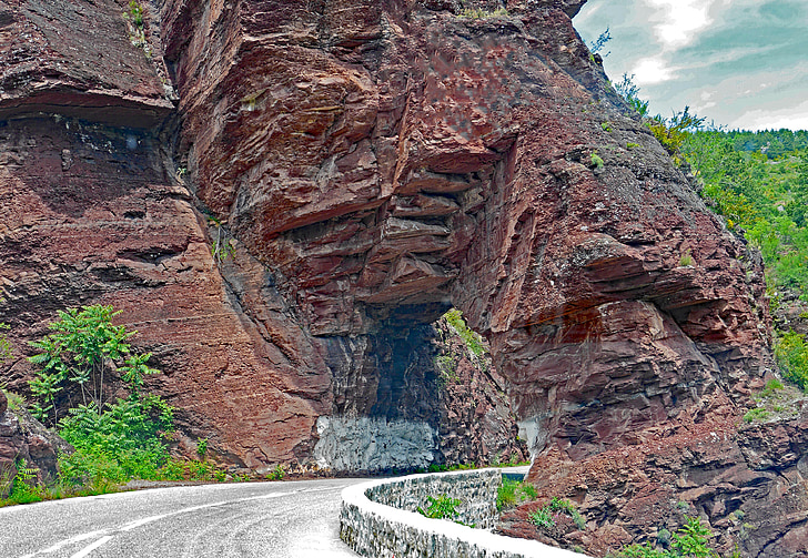 gorges de Daluis, rocas rojas, tránsito, avance, camino de la montaña, le var, Alpine
