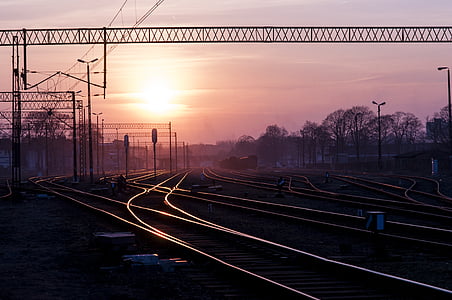rails, titres, chemin de fer, chemin de fer, transport, Metal, en acier