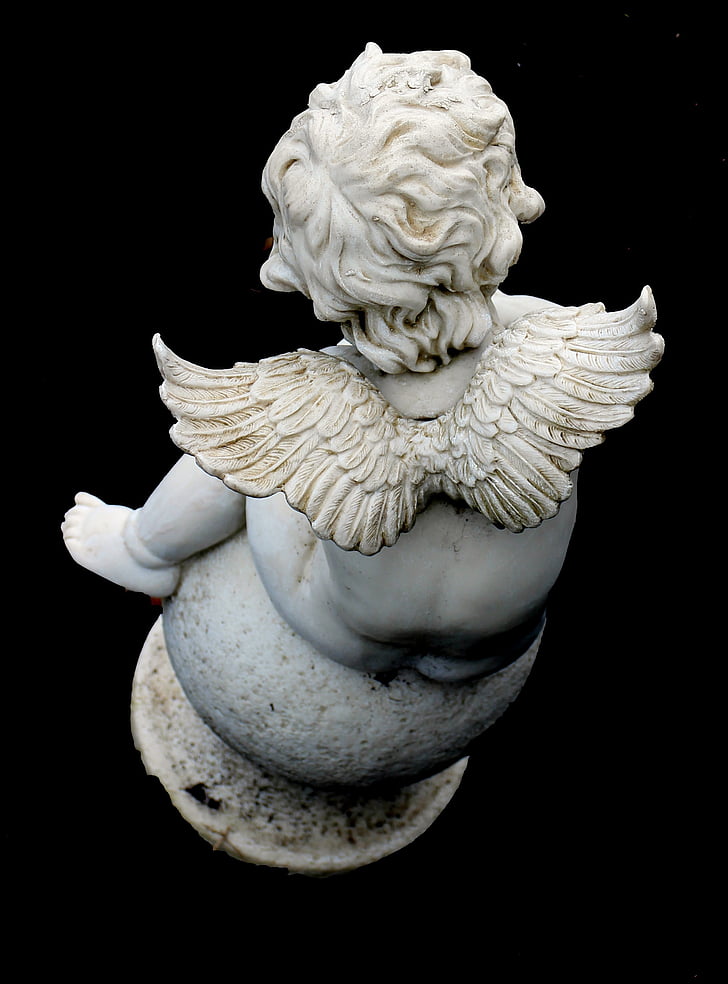 angel, wing, angel wings, figure, from above, sculpture, top view