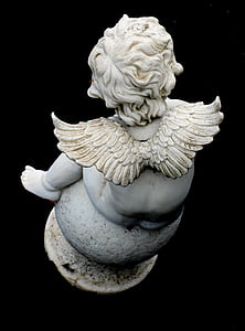 anjo, asa, asas de anjo, Figura, de cima, escultura, vista superior