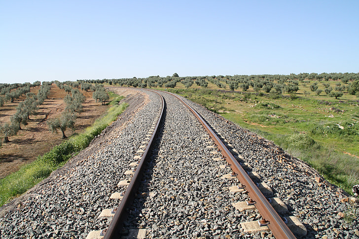 veld, trein, per trein, tracks, Rail trail, velden
