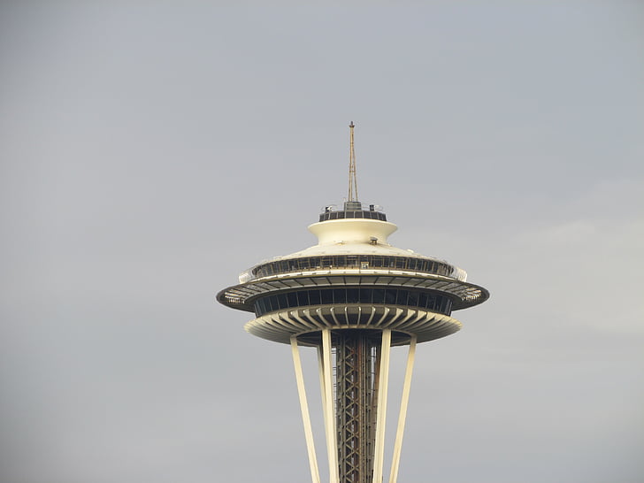 wieży Space needle, Seattle, obracająca się restauracja, SK, Widok, panoromic, igły