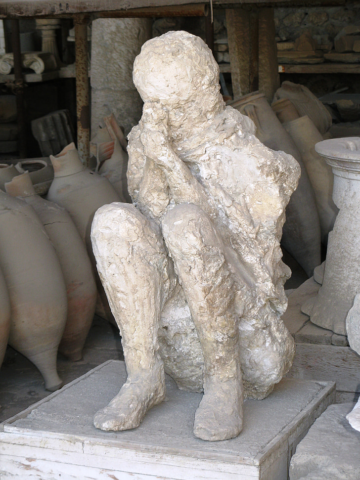 Pompei, Olaszország, ember, szobor, kőfaragás, kő, szobrászat