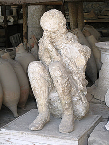 Pompeji, Italien, mand, statue, murværket, sten, skulptur