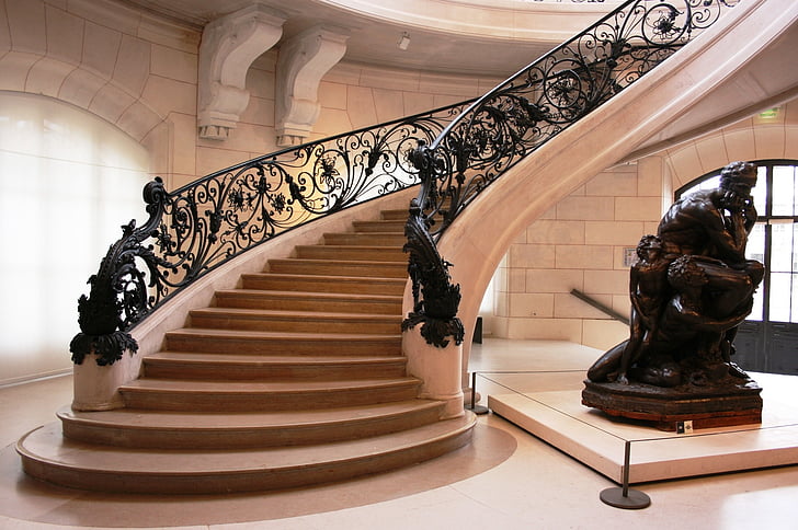 schodiště, art nouveau, Petit palais, Paříž, Francie