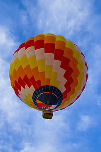 balloon, colorful, flying, fire, geometric, basket, ride