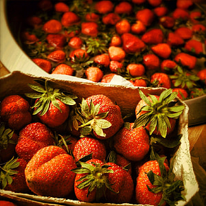 jordgubbar, läckra, röd, Söt, frukt, frukter, vitaminer