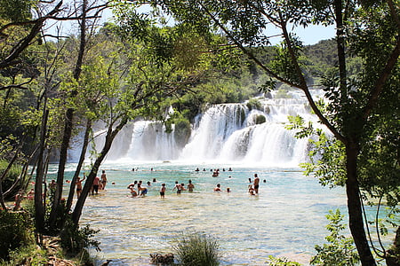 Krka, Cachoeiras, Plitvice, Verão, natação, feriados, água