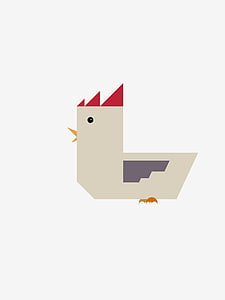 chicken, cartoon, hammer, illustration, vector, symbol