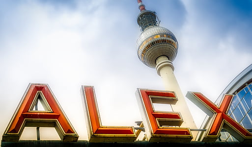 Berlín, Alex, Alexanderplatz, televizní věž, Perspektiva, telespargel, hlavní město