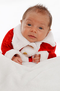 愛らしい, 赤ちゃん, お祝い, 子, クリスマス, サンタ クロース, かわいい