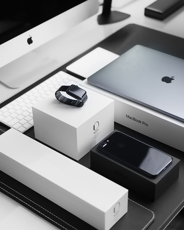 čierna, biela, iPhone, Apple, produkt, čierna a biela, podnikanie