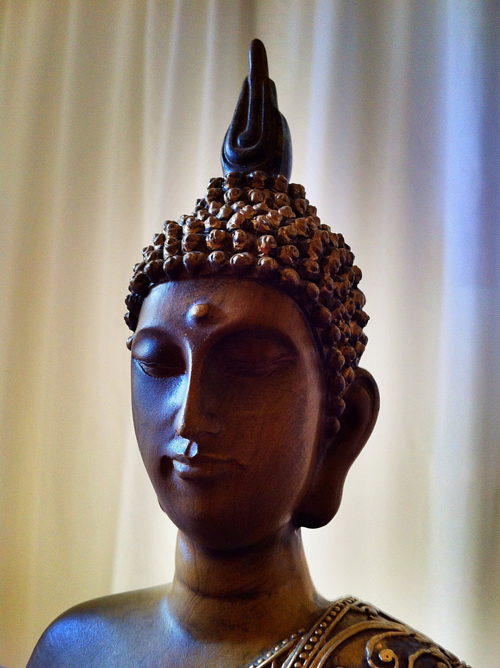Boeddha, Thailand, holzfigur, Azië, Boeddhisme, standbeeld, buste