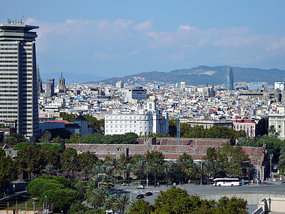Barcelona, : neboder Torre agbar, arhitektura, Španjolska, zgrada, poslovna zgrada, grad