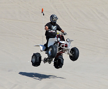 quad, ATV, cykel, Sport, ridning, hoppe, sand