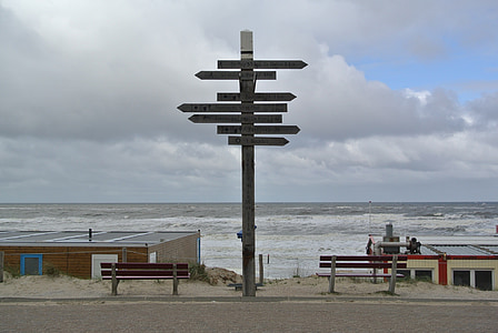 Texel, diretório, praia, Mar do Norte, mar, paisagem, férias