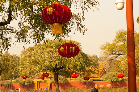 Châu á, Trung Quốc, Trung Quốc, đèn lồng, Sân vườn