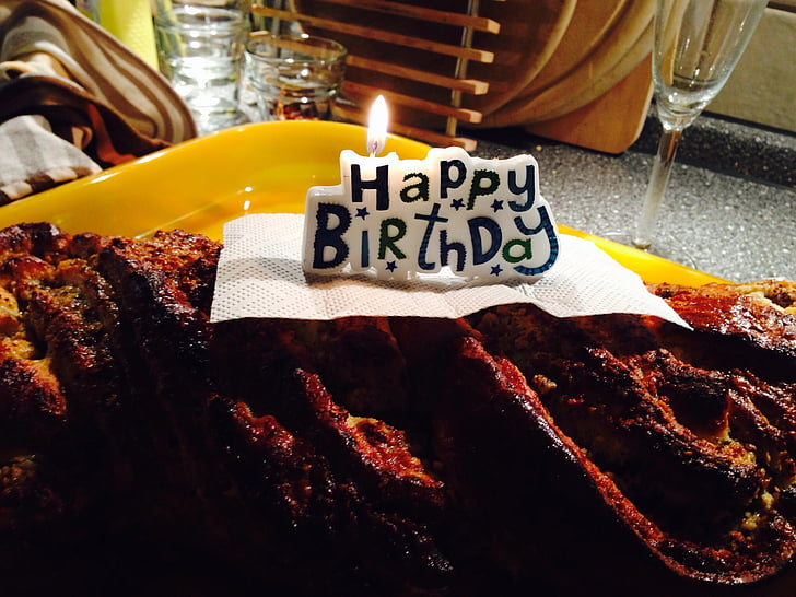 рожден ден, свещ, плитка, торта, Печете, поздрав