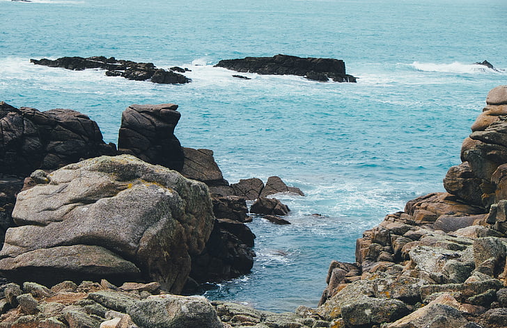 Costa, illa, oceà, a l'exterior, roques, rocoses, escèniques