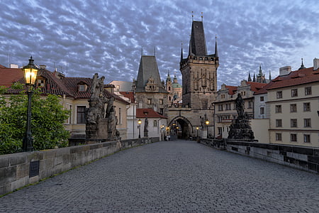 Prag, Karlov most, grad, Stari grad, most, povijesno, arhitektura