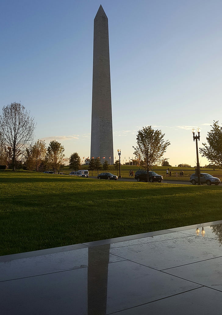 Washington, monument, tombée de la nuit, Washington dc, obélisque, Washington Monument - Washington Dc, le centre commercial