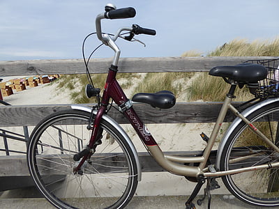 bike, beach chair, baltic sea, sea, holiday, rügen, summer
