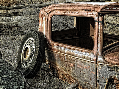 antiguo, oxidado, coche, automóvil, coche clásico, Vintage, automóviles vintage