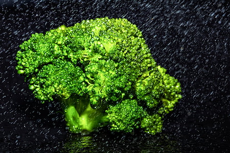 brokoli, Kohl, sayuran, Blanched, dikukus, dengan air quenching, Makanan